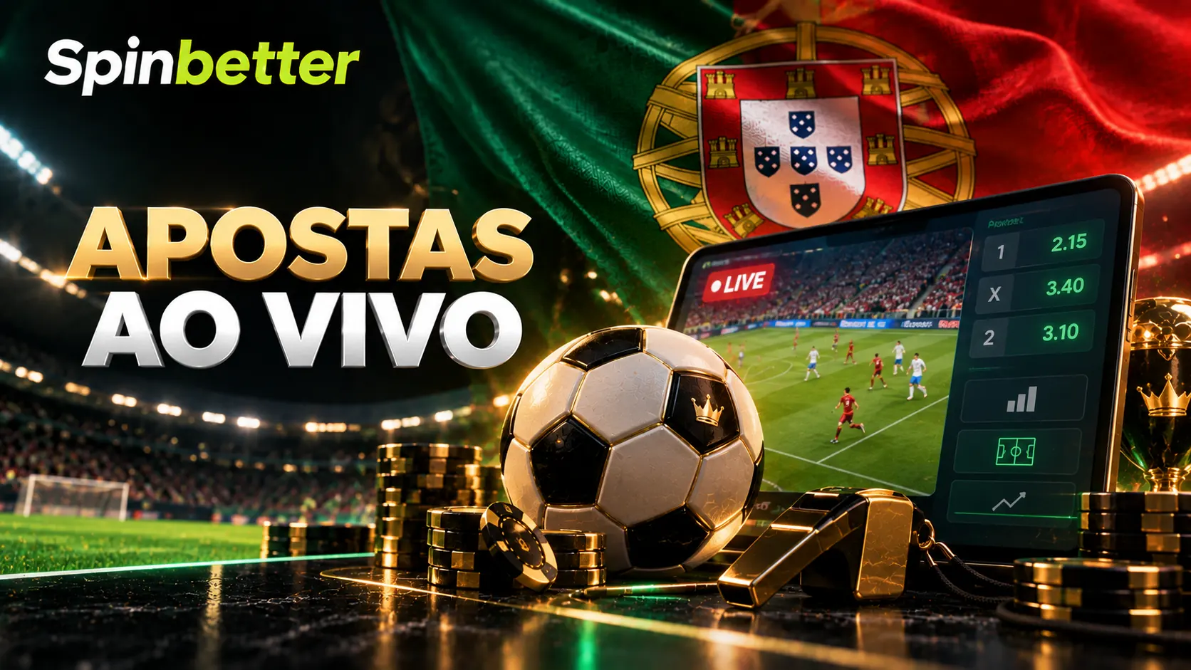 Boletim de apostas em direto com quotas a atualizar