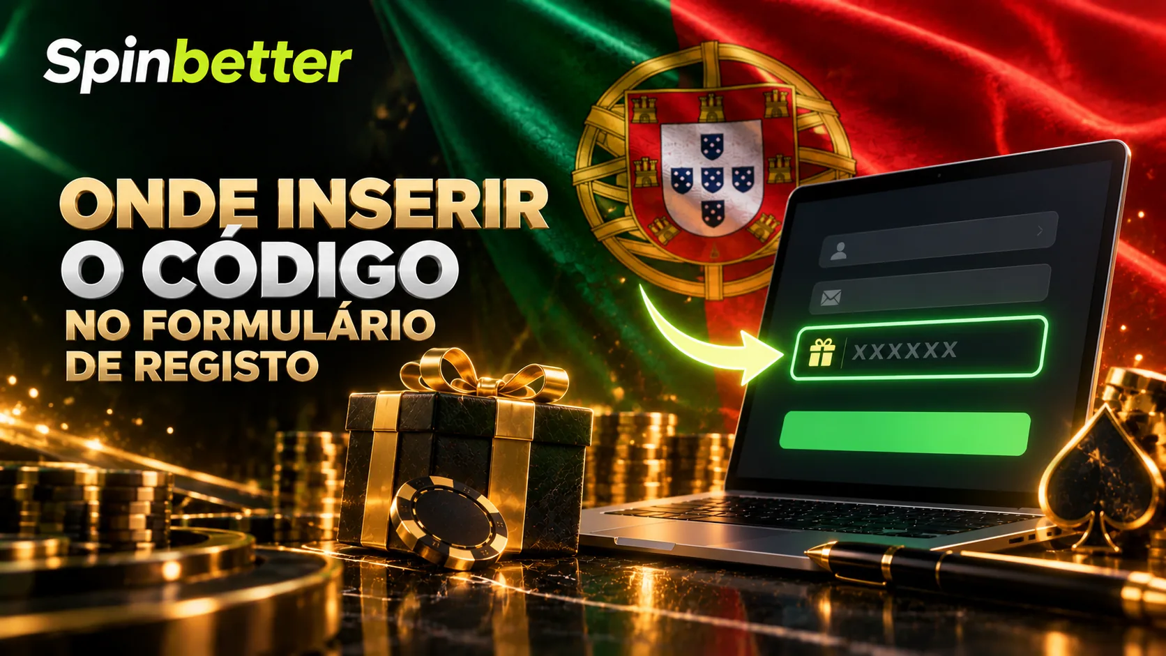 Campo do cupão dentro do formulário de registo